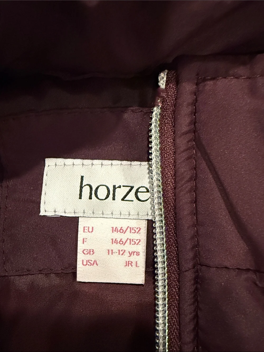 Horze Kids Morgan Light Padded Winter Riding Vest youth large